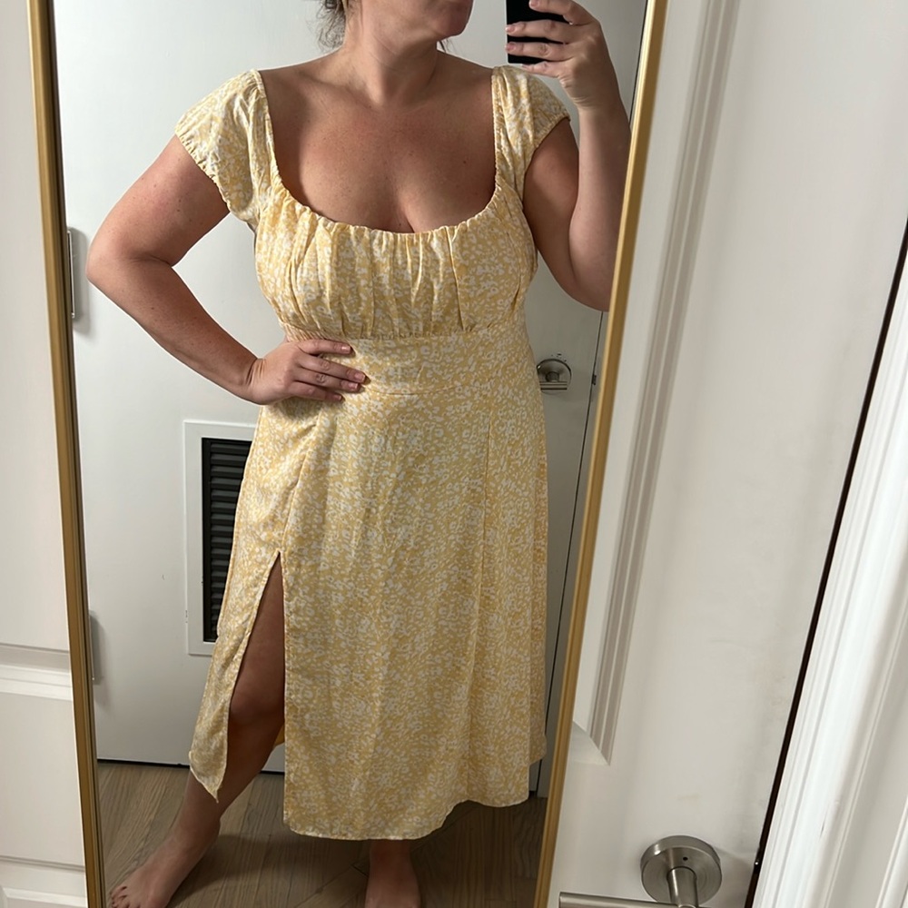 Abercrombie Yellow Midi Dress